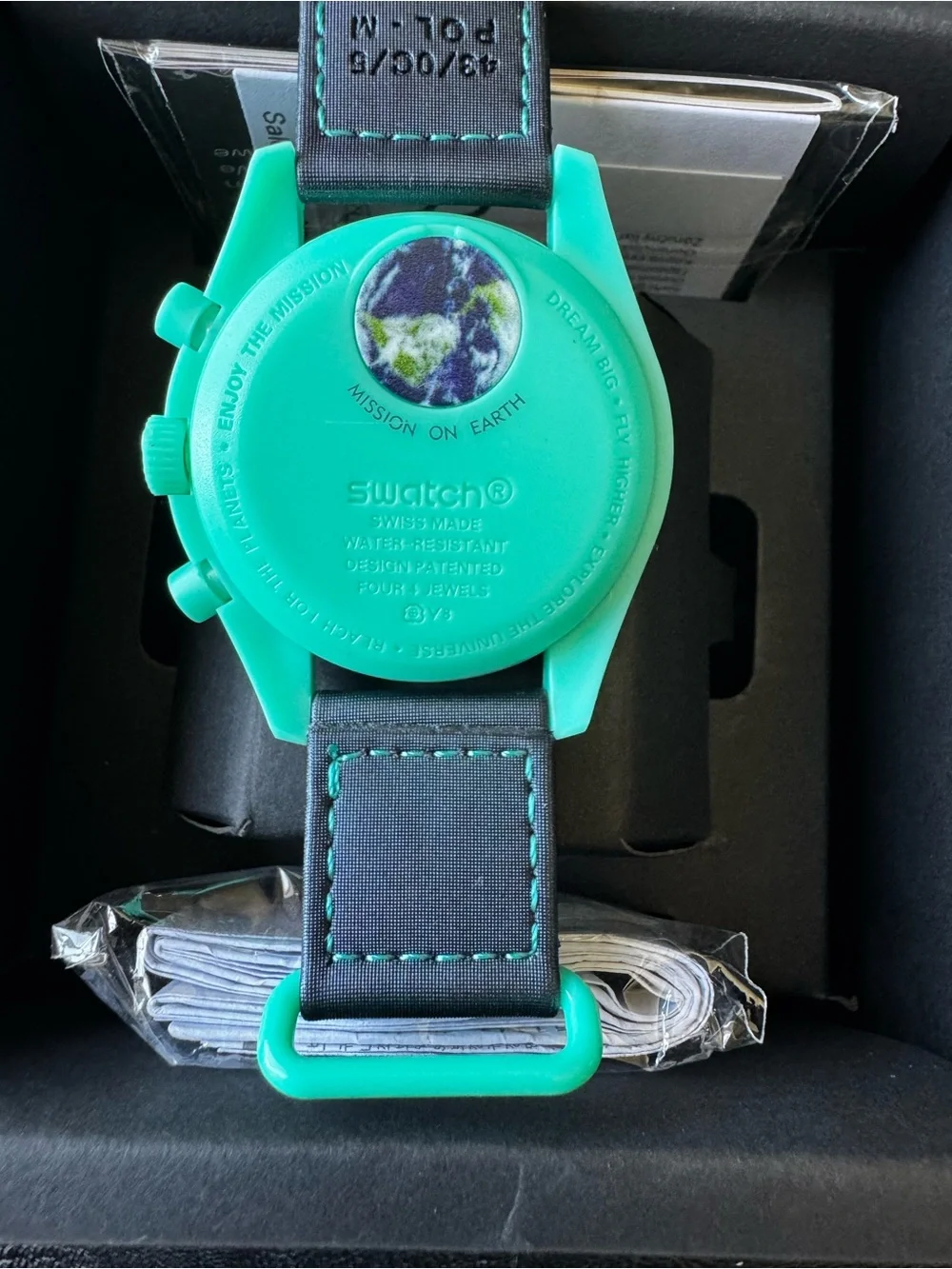 Omega Turquoise and Black Chronograph Men's Watch